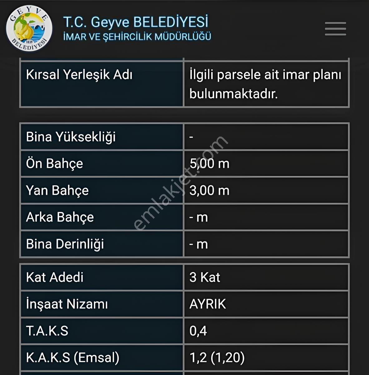 Adaplatin'den Geyve Merkezde 300 M2 Köşe Arsa %40 3 Kat İmarlı — fotoğraf 17
