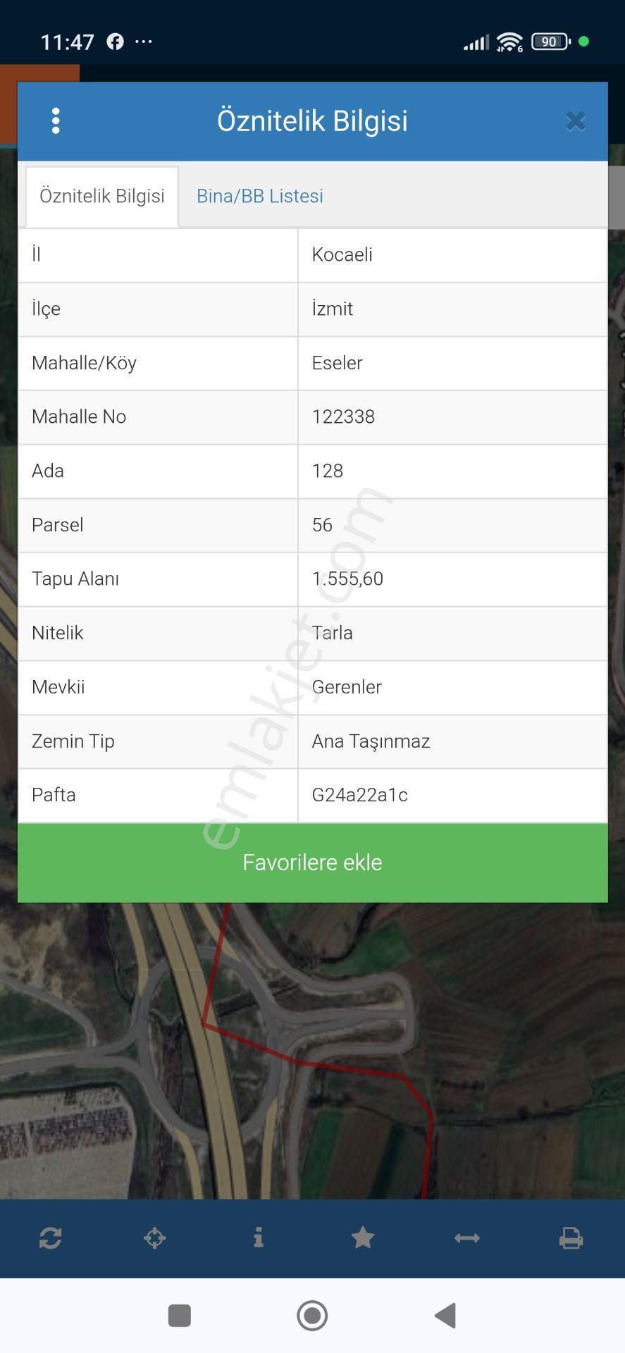 Resmi Yollu! İzmit Eseler’de Proje Koridorunda 1.555 M² Yatırımlık Tarla — fotoğraf 2