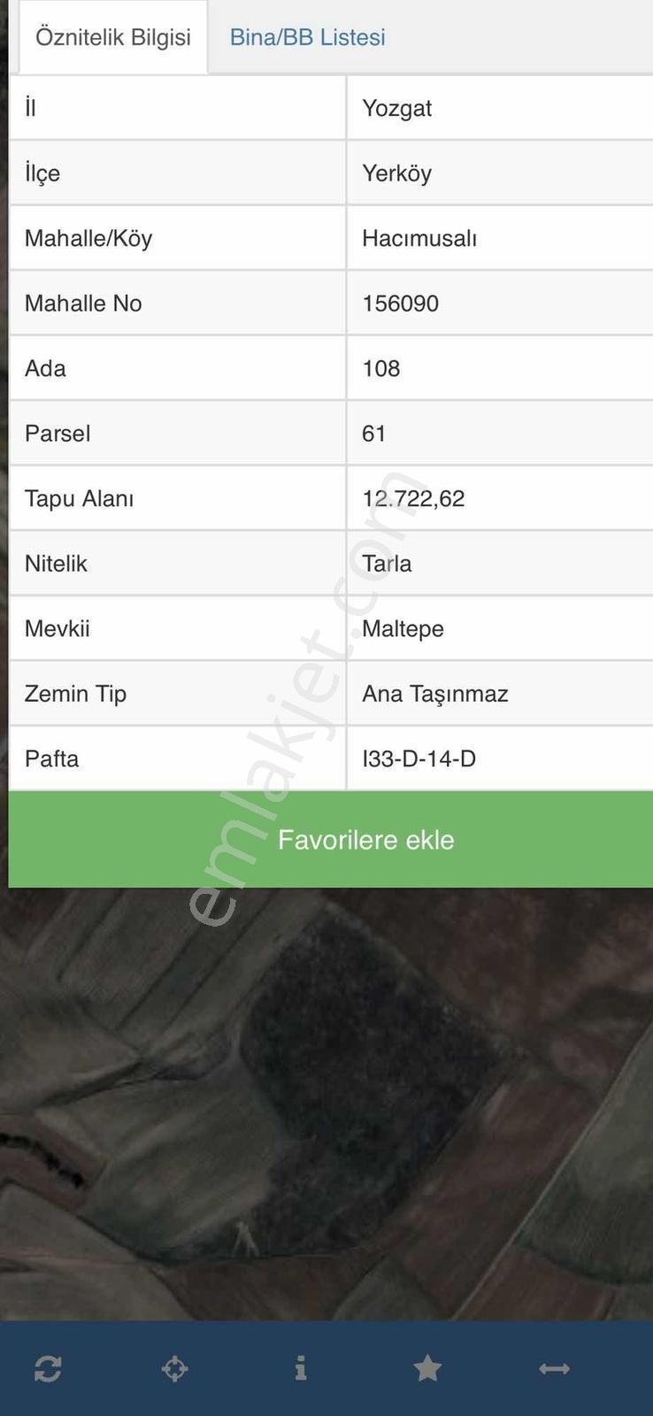 Yozgat-Yerköy-Hacımusalı'Da 12.722 M2 Satılık Tarla