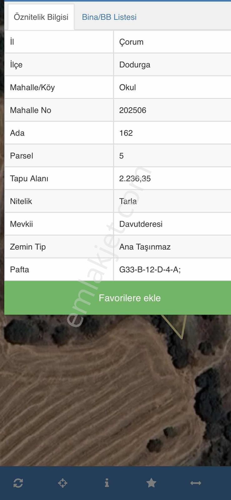 Çorum Dodurga Mevkiinde Satılık Tarla