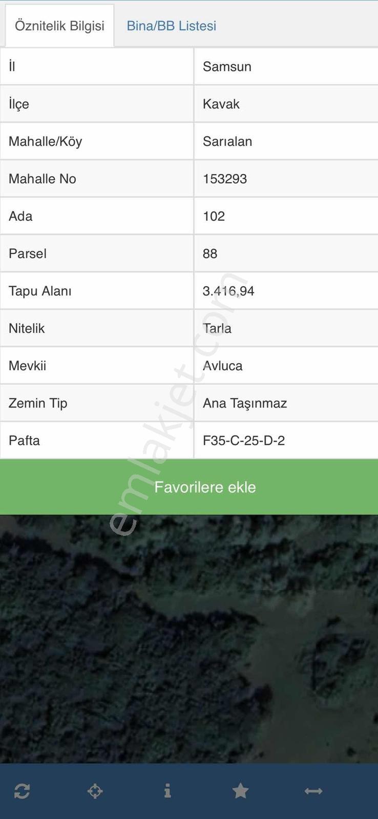 Kavak Sarıalan Mah. 3416,94 M2 Tarlanın 1/2 Hiisesi Satılıktır