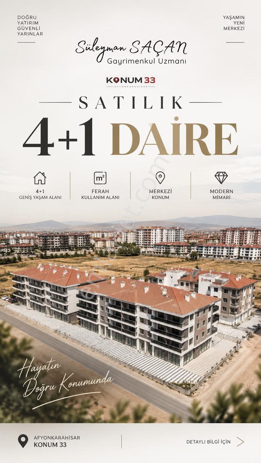 Afyonkarahisar'In En Prestijli Mahalle'Sinde Satılık 4+1 Daire !
