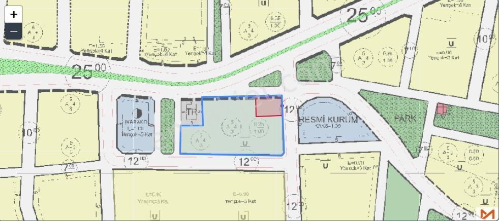 Mareşal Fevzi Çakmak Mah. 4 Kat Müsadeli 370 M² Köşe Arsa