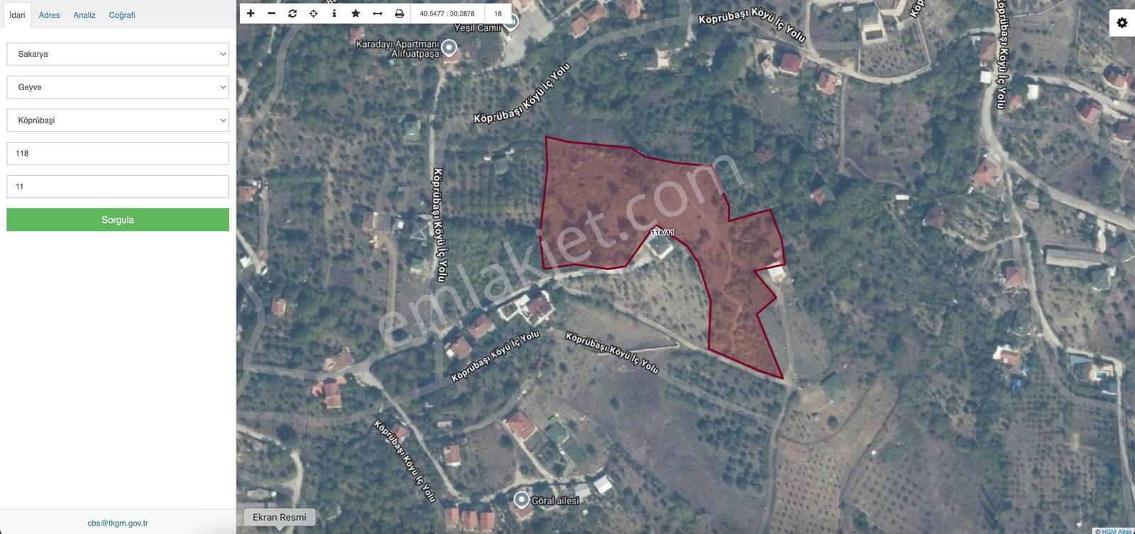 Sakarya Geyve Köprübaşı'nda 12.260 M² Yatırımlık Tarla — fotoğraf 2