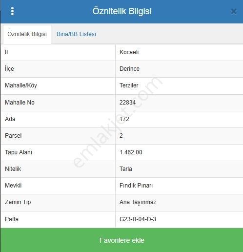 İzmit Derince Terziler Yola Cephe 1462m2 Satılık Tarla — fotoğraf 4