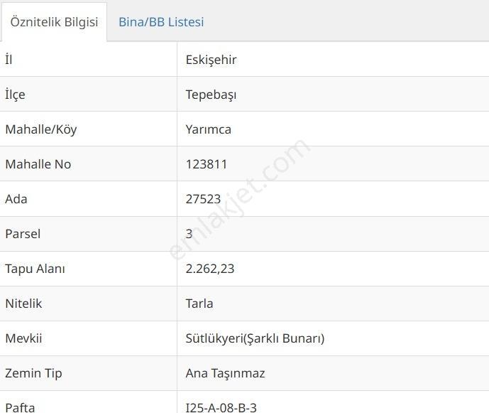 Bess'den Yarımca Köyü Sütlük Yeri Mevki Satılık Tarla — fotoğraf 3