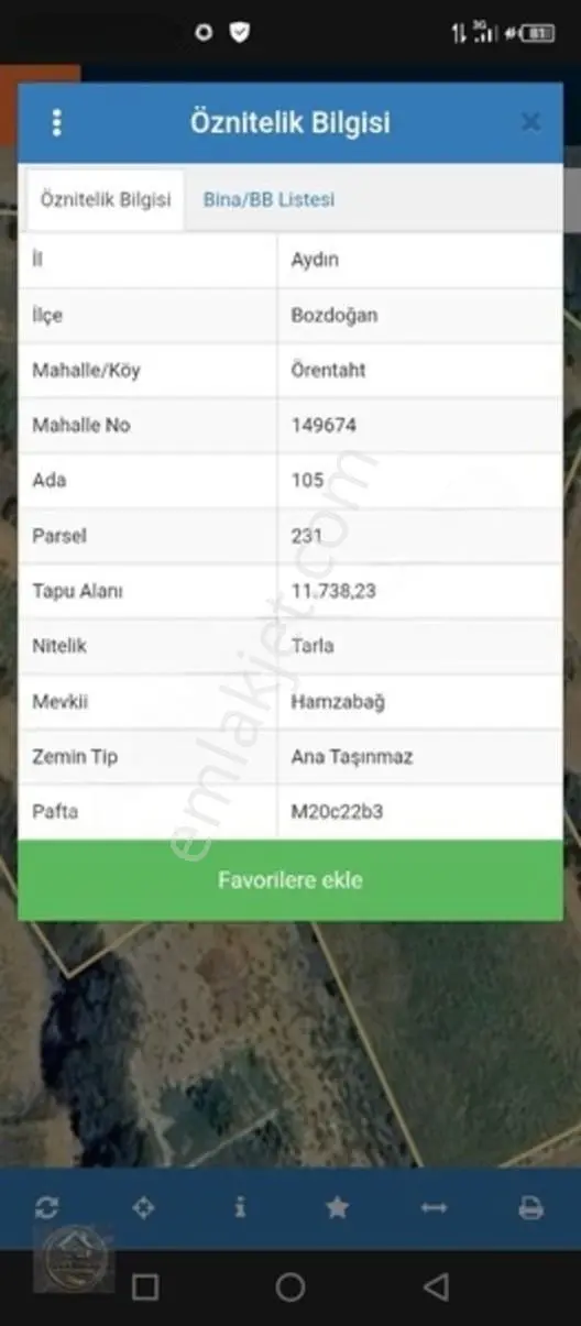 Aydın Bozdoğan'Da Satılık Tarla