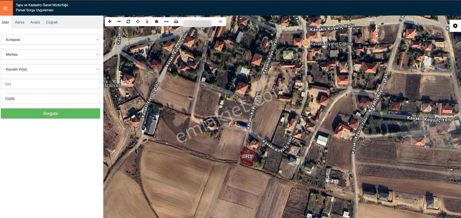 Kavaklı Beldesinde Satılık Doğalgaz Altyapılı 370 M2 Arsa