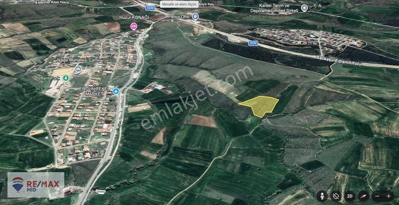 Remax Mid Karesi/ Naipli Kent Park Yakını Satılık 10 Dönüm Tarla