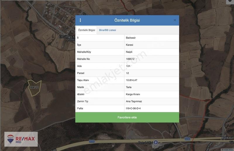 Remax Mid Karesi/ Naipli Kent Park Yakını Satılık 10 Dönüm Tarla — fotoğraf 2