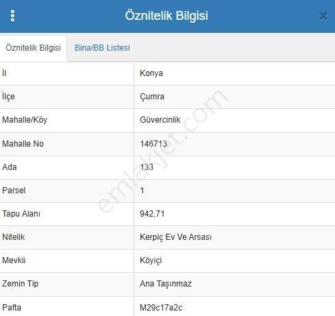 Satılık Arsa | Konya Çumra Güvercinlik