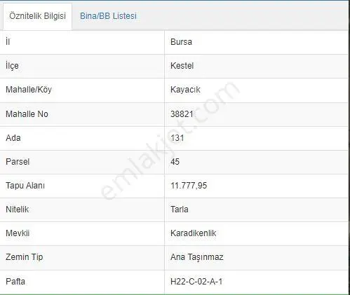 Bursa Kestel Kayacık'Ta Doğa Ve Orman Manzaralı 200 M² Hobi Bahçesi