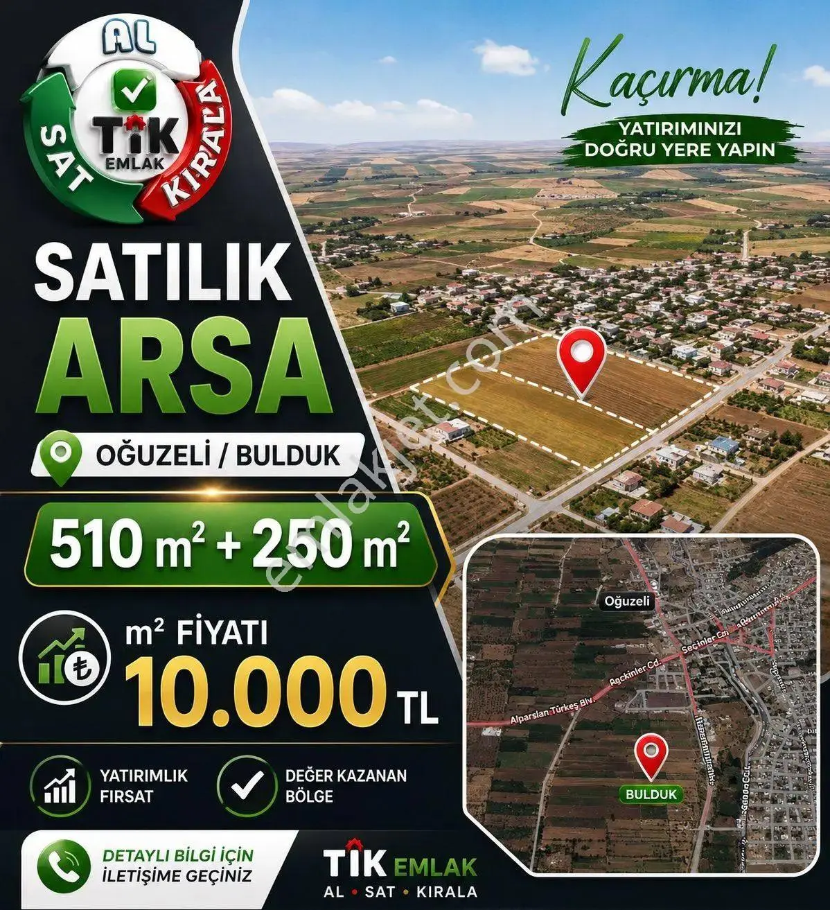 Bulduk Mahallesi'Nde 510 M² Ve 250 M² Müstakil Tapulu Satılık Arsa Fırsatı