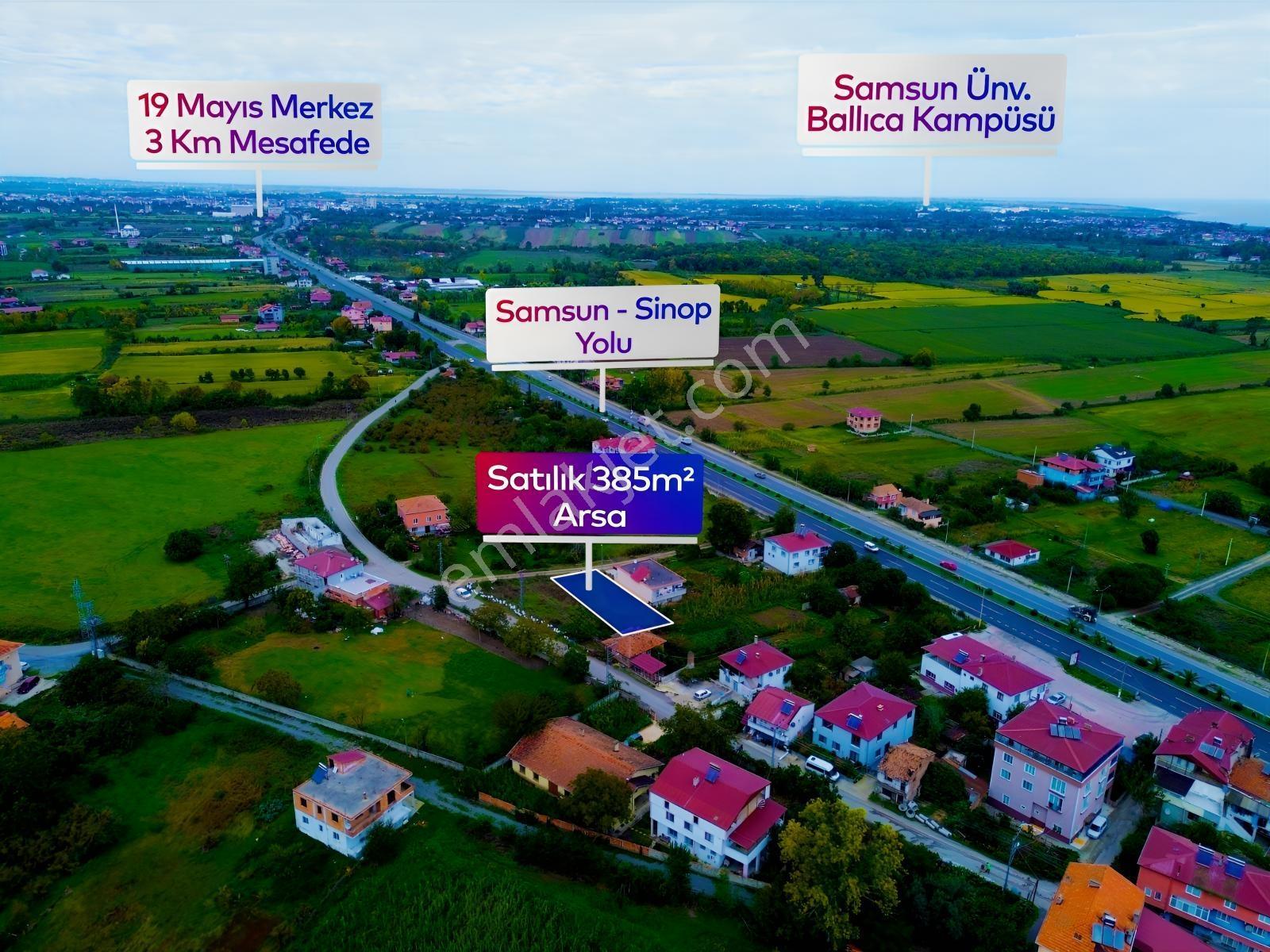 Samsun 19 Mayıs Dereköy Merkezde Satılık 385 M² Arsa