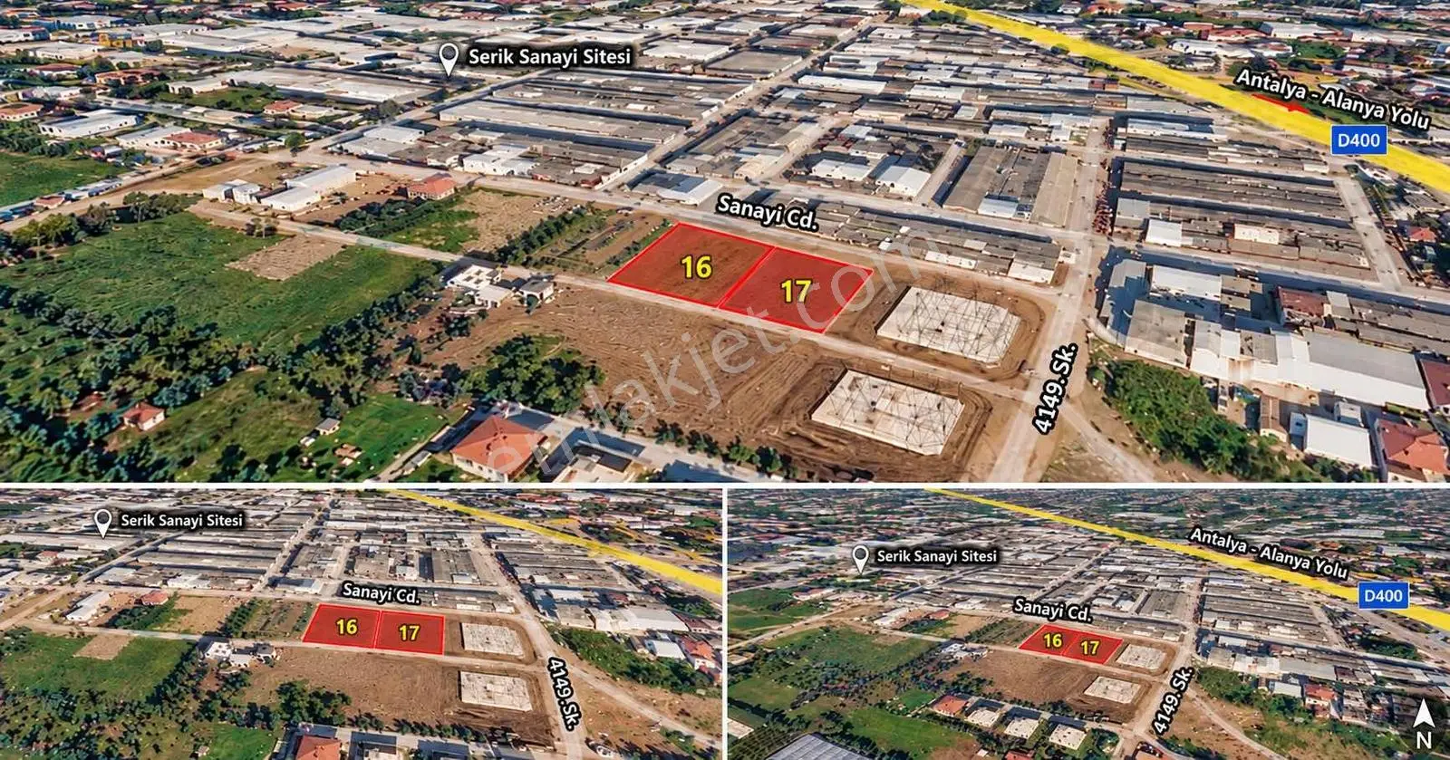 Serik Sanayi Sitesinde Satılık 647 M² Ticari Arsa