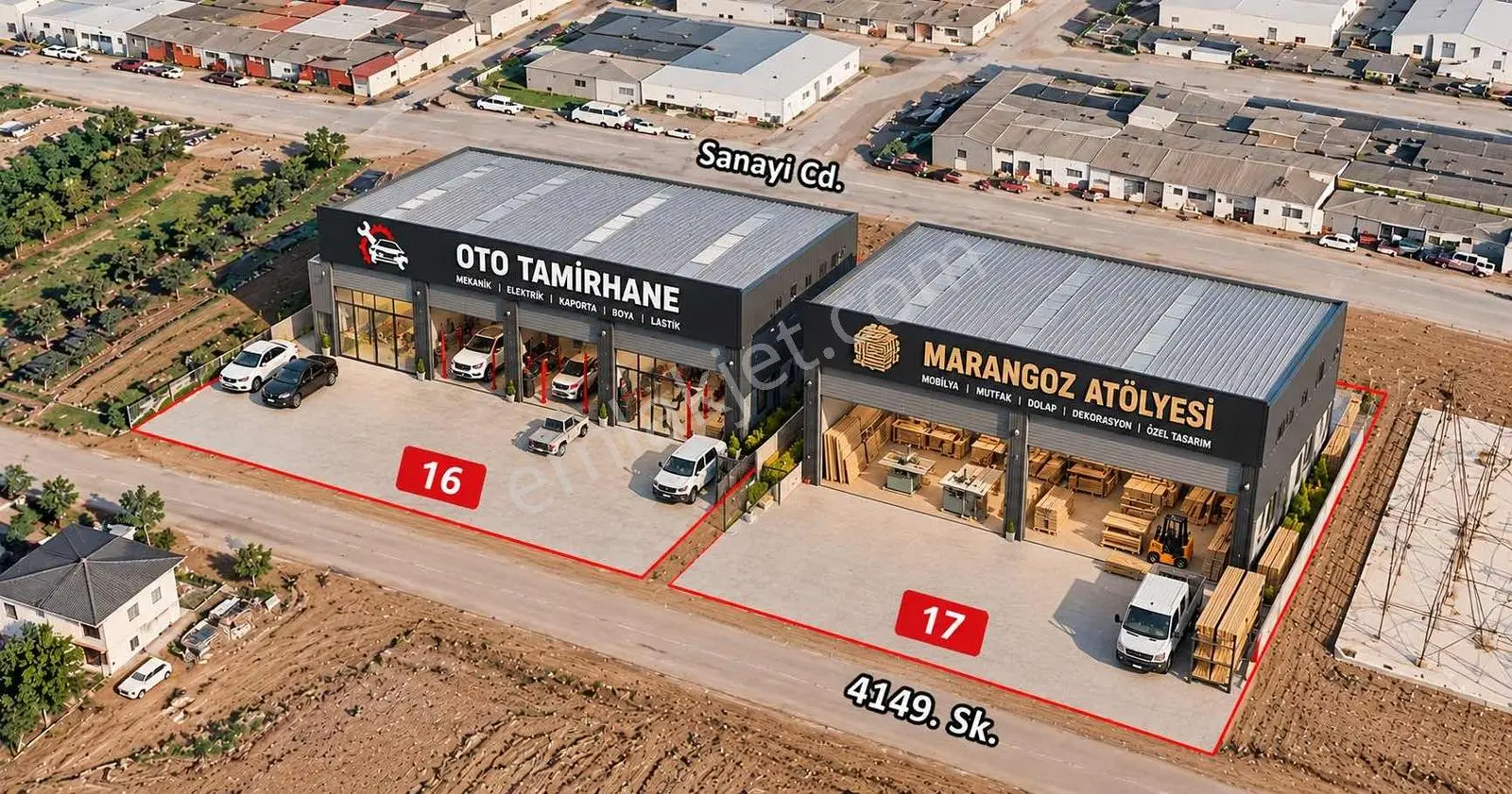 Serik Sanayi Sitesinde Satılık 647 M² Ticari Arsa — fotoğraf 3