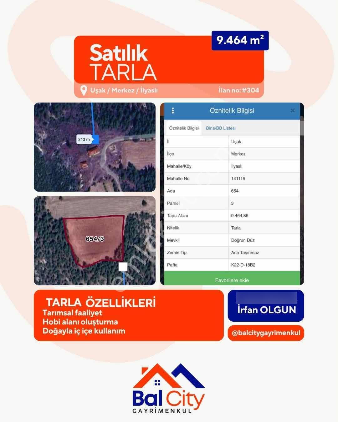 Uşak İlyaslıda Osbye 5,5 Km Mesafede 9.464 M² Müstakil Tapulu — fotoğraf 13