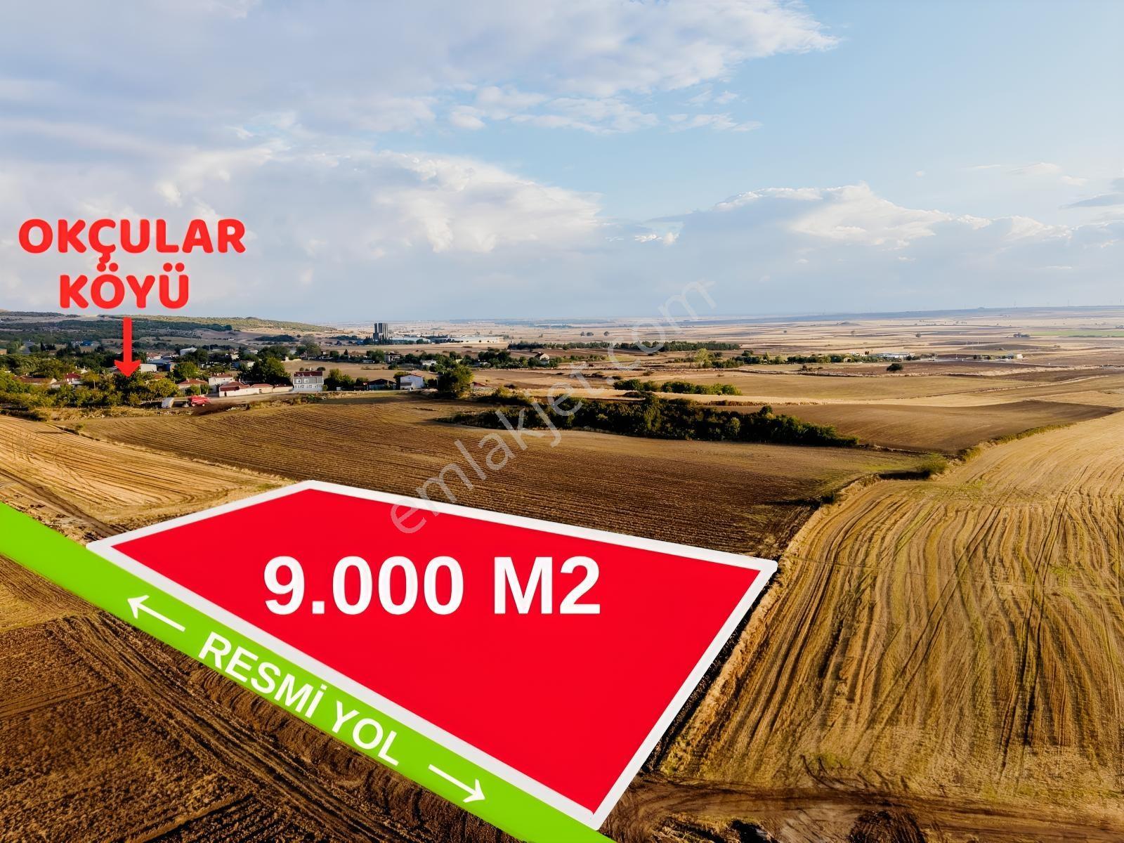 Okçular Köyünde İmar Sınırında 9.000 M2 Satılık Tek Tapu Tarla