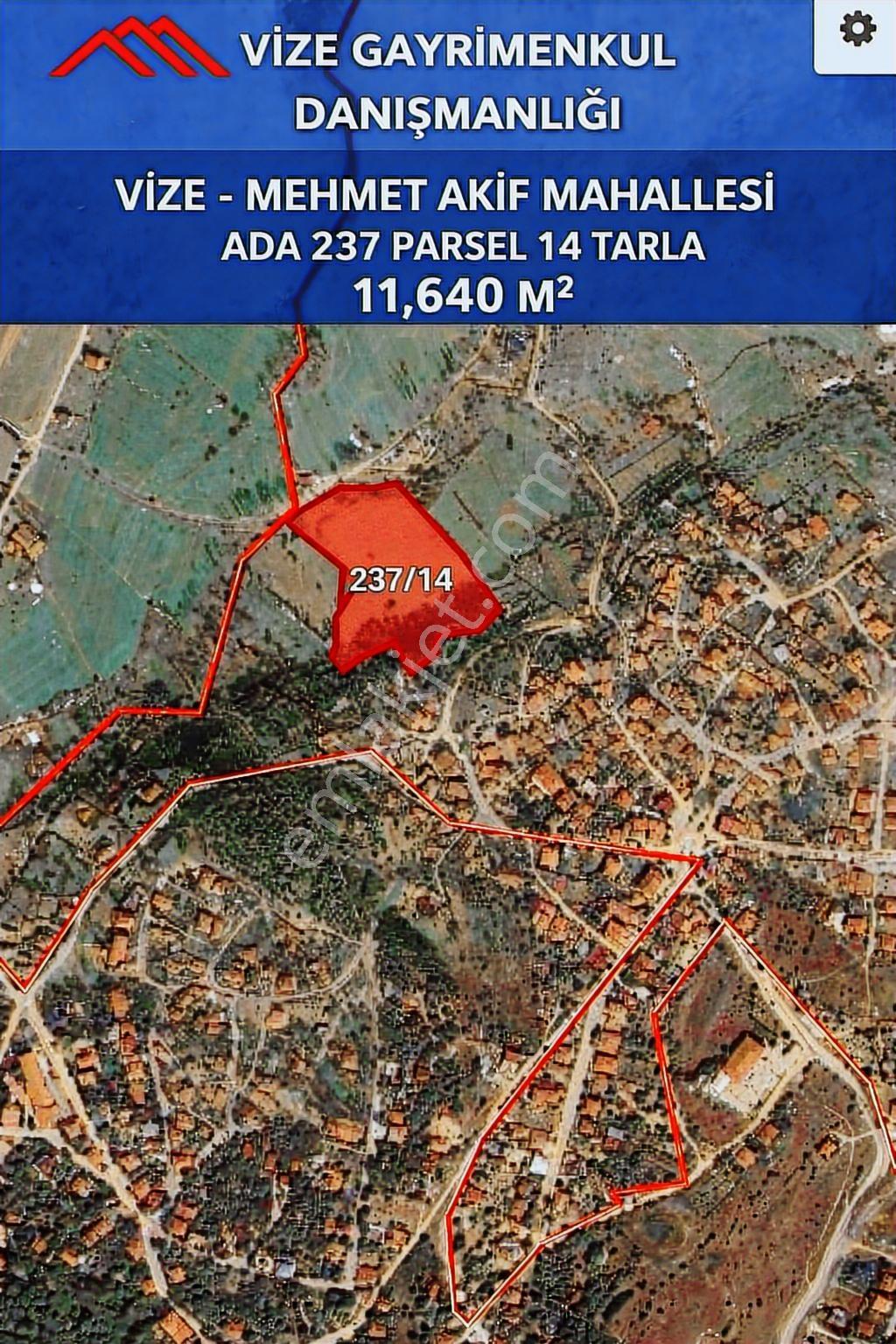 *vize Mehmet Akif Mah. Tek Tapu 11.640 M2 İmar Sınırında Tarla — fotoğraf 16