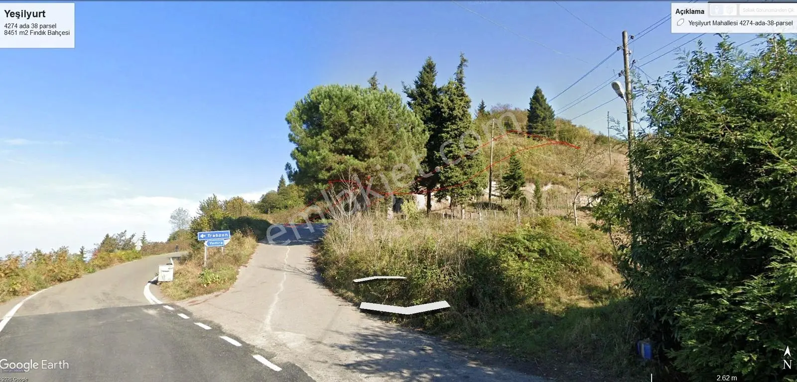 Trabzon Ortahisar Yeşilyurt'ta 8.450 M2 Satılık Fındık Bahçesi — fotoğraf 3