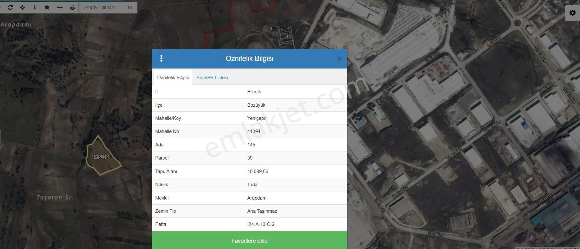 Organize Sanayi Yakını Satılık 16089 M² Tarla