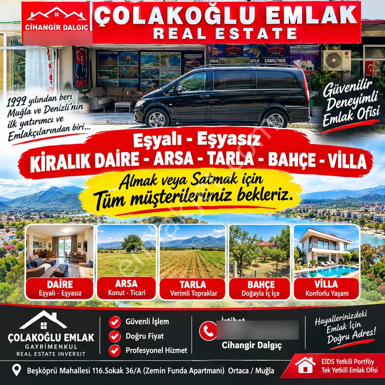 Ortaca Atatürk Mahallesi'nde 3+1 Şehir Manzaralı Satılık Daire — fotoğraf 6
