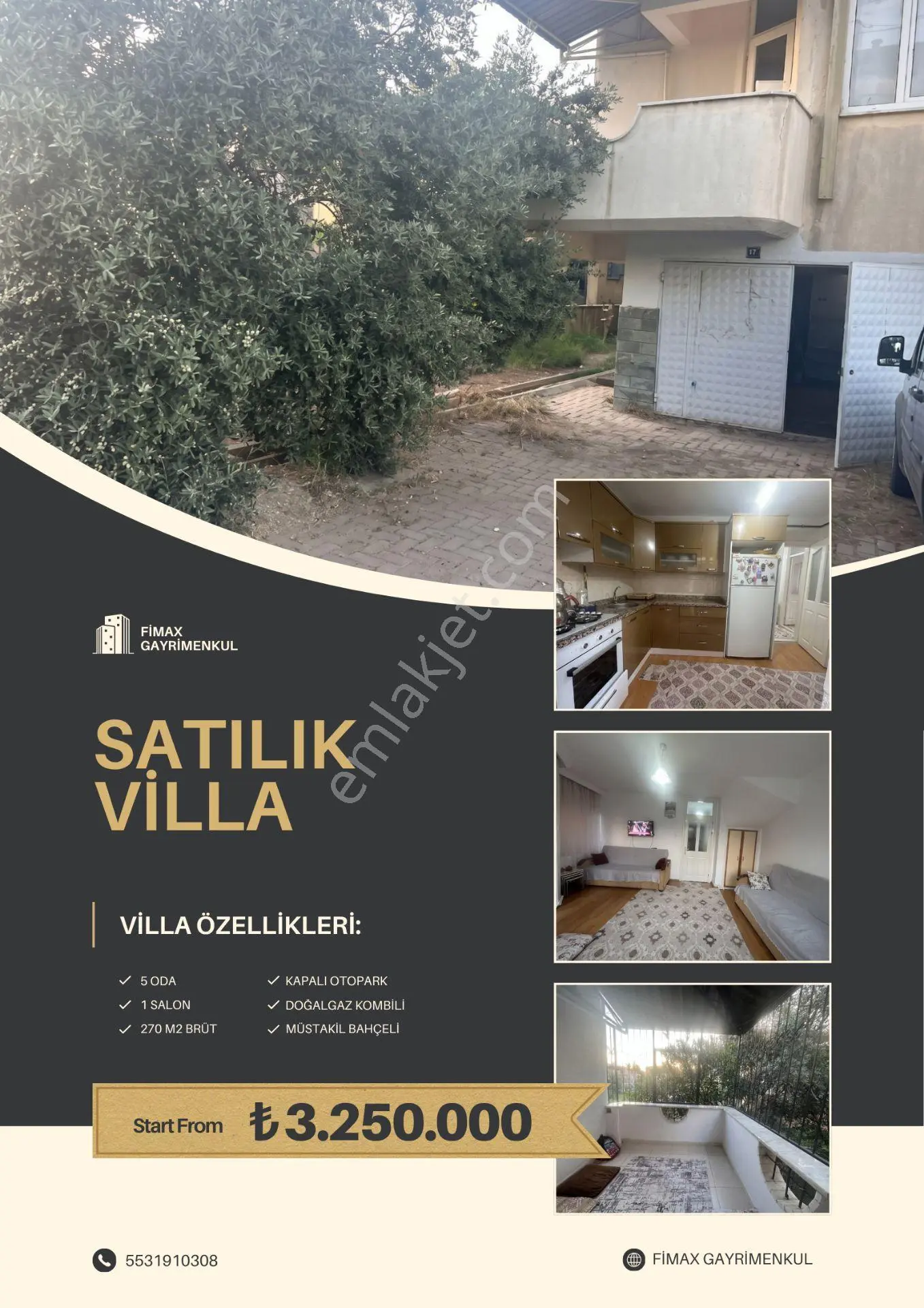 Nazilli Yeşil Mahalle'De, 5+1, 270 M², Doğalgazlı, Kapalı Otoparklı Ve Bahçeli M...