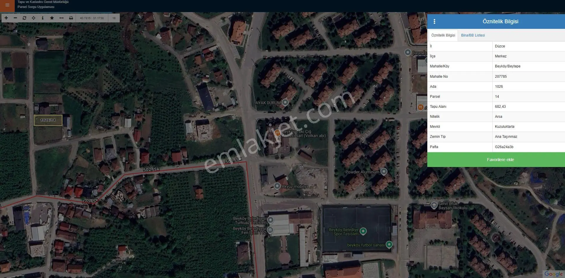 Düzce Beyköy Beytepe Mev. Satılık 3 Kat İmarlı Arsa — fotoğraf 2