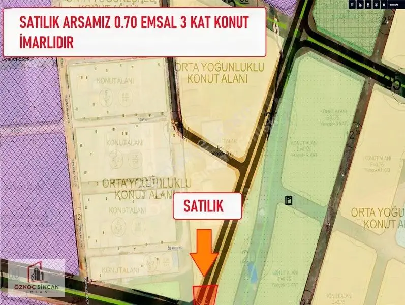 Özkoç'tan Cumhuriyet'te Tek Tapu 620m2 3 Kat Konut İmarlı Arsa — fotoğraf 3