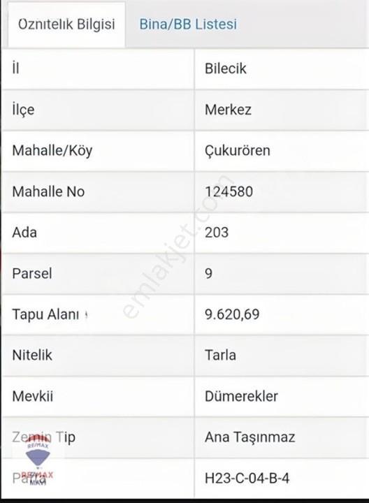 Remax Mavi Bilecik Merkezçukurören Mermer Bölgesi Satılık Tarla — fotoğraf 2