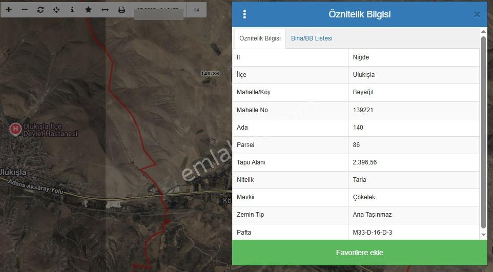 Remax Toros'tan Ulukışla Bayağıl Köyü'nde Satılık Tarla — fotoğraf 2