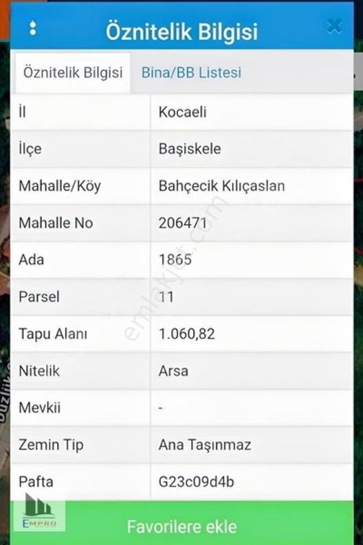 Kocaeli Başiskele 1.060 M2 Villalik Arsa Satilik — fotoğraf 3