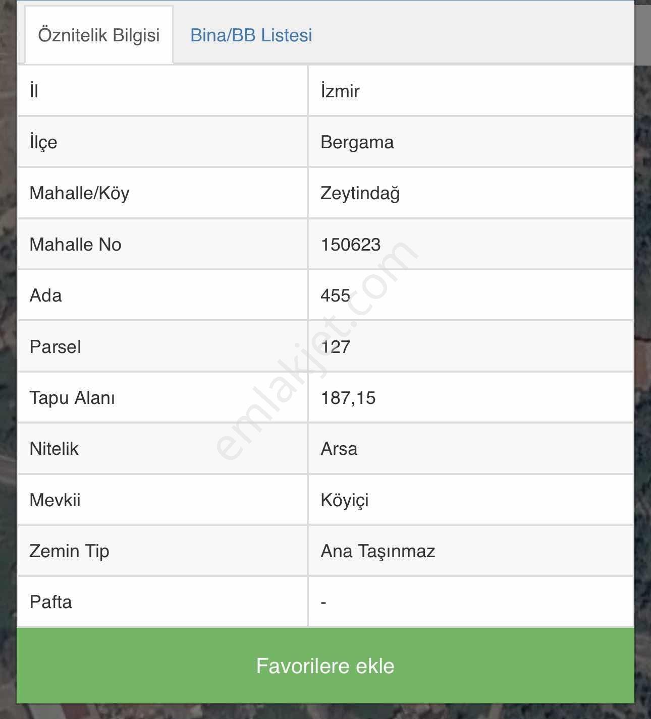 Bergama Zeytindağda Köyiçi Mevkiinde 187,15 M² Satılık Arsa — fotoğraf 2