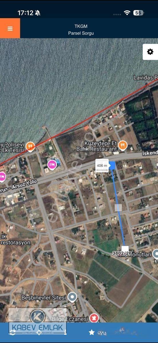 Hatay Arsuz Diva Karşısı Satılık 364m2 Parsel — fotoğraf 8
