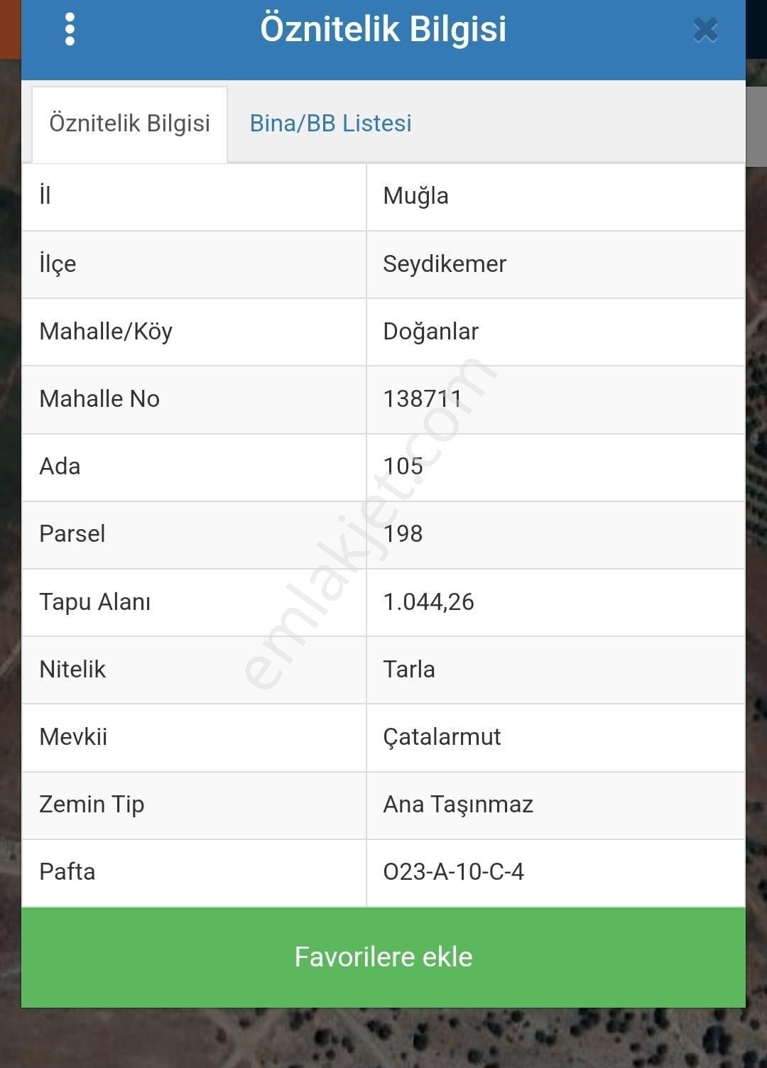 Seydikemer Doğanlarda Yola Köyiçine Yakın 1044m2 Satılık Tarla — fotoğraf 7