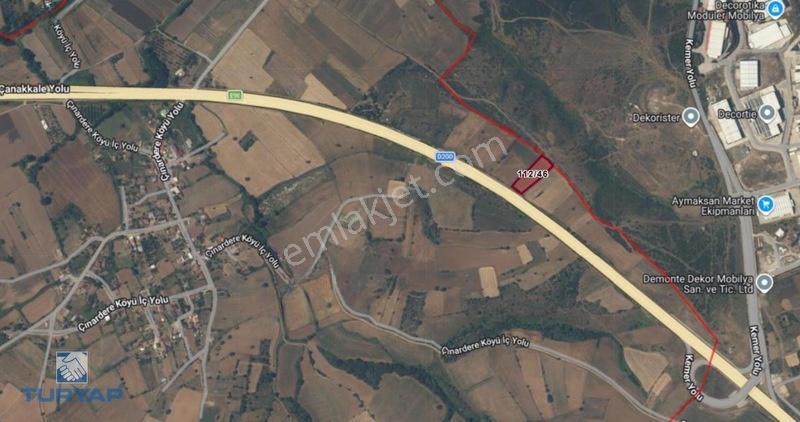 Çanakkale Biga Çınardere 3.700m2 Asfalt Üzeri Satılık Tarla — fotoğraf 2