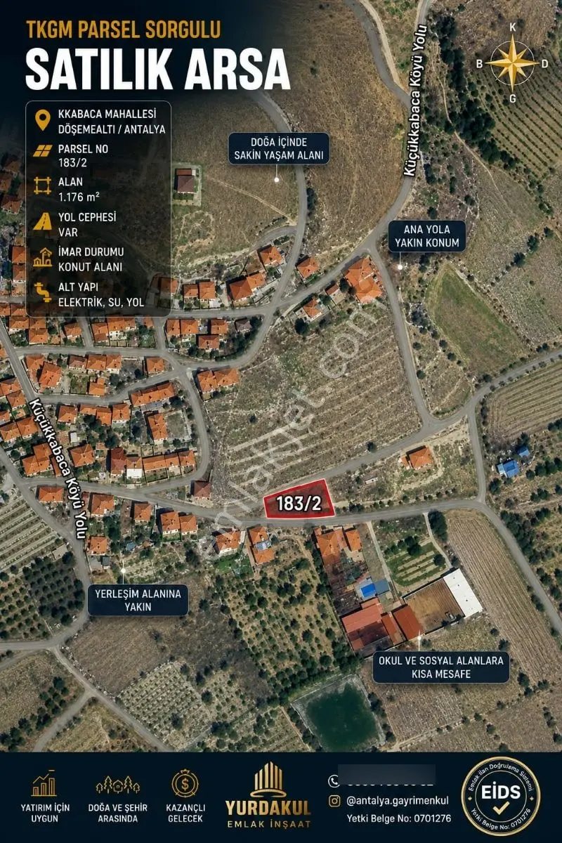 Isparta Uluborlu Küçükkabaca'da 600 M² Köy İçi Satılık Arsa — fotoğraf 4