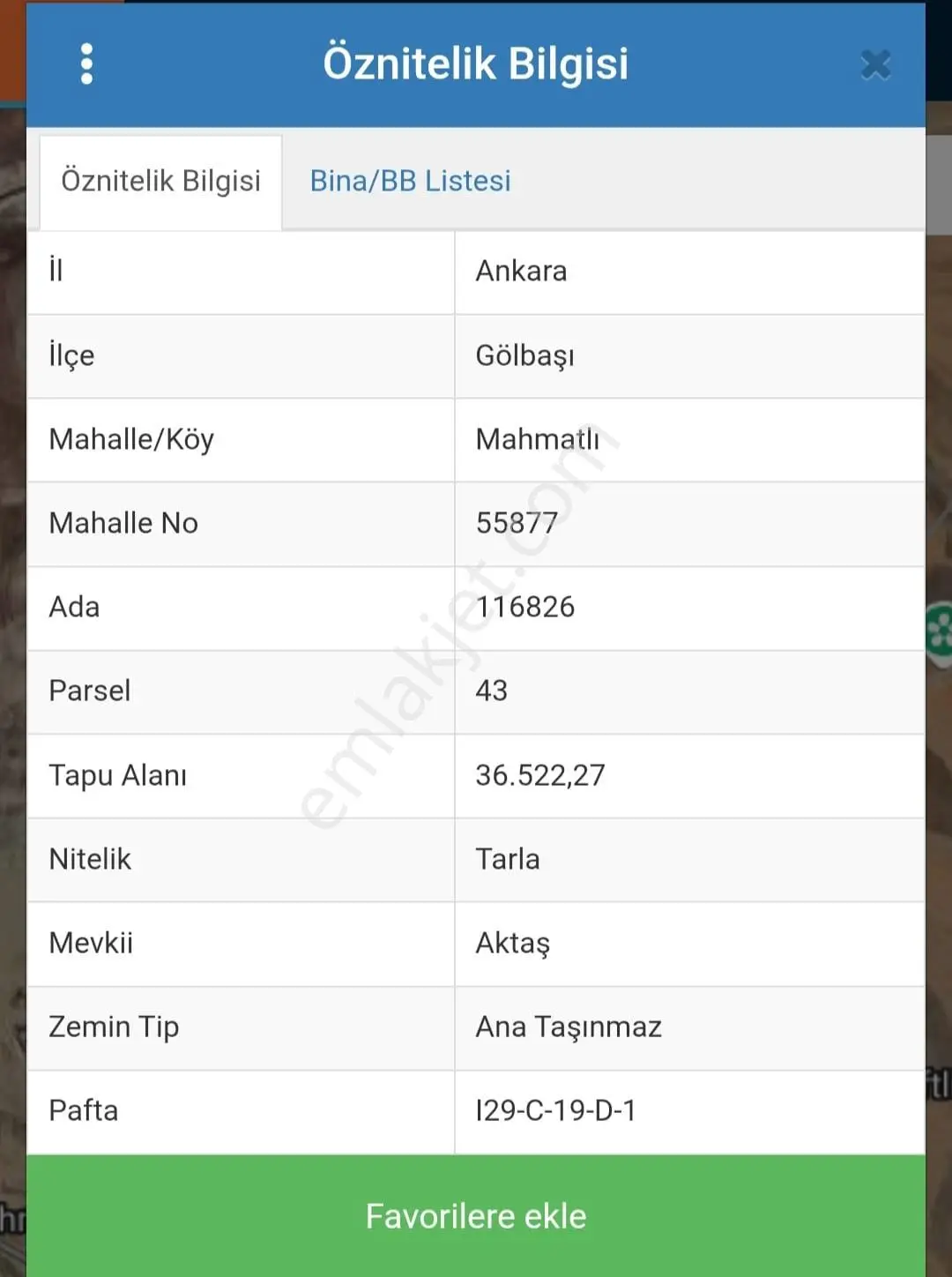 Ankara Gölbaşı Mahmatlı 250 M² Kooperatif