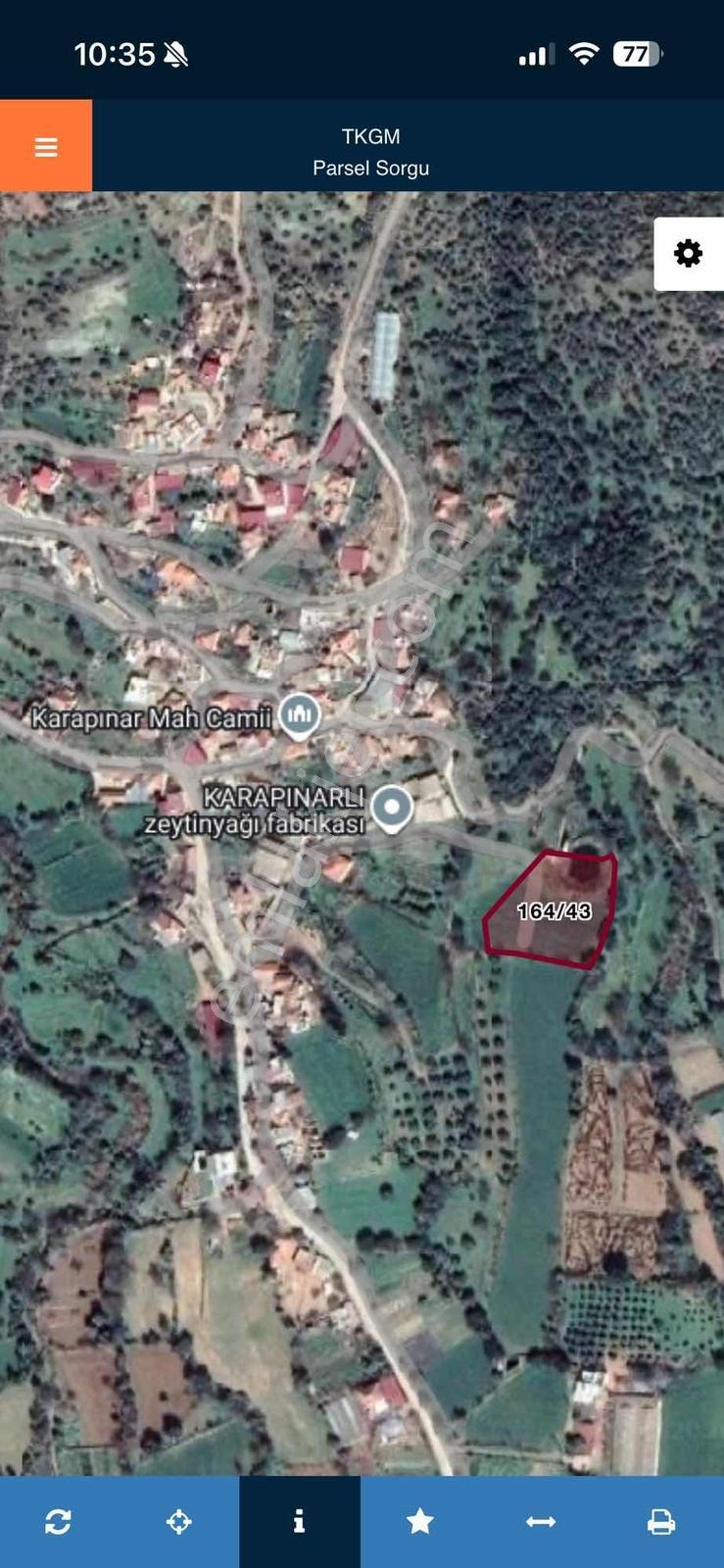 Acill Karapınarda Köyiçi 3 Dönüm Taşev+Su Kuyusu Olan Tarla