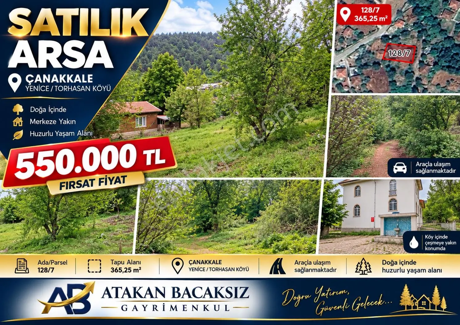 Çanakkale Yenice Torhasan Köyü’Nde 365 M² Köy Yerleşik Alanında Satılık Arsa
