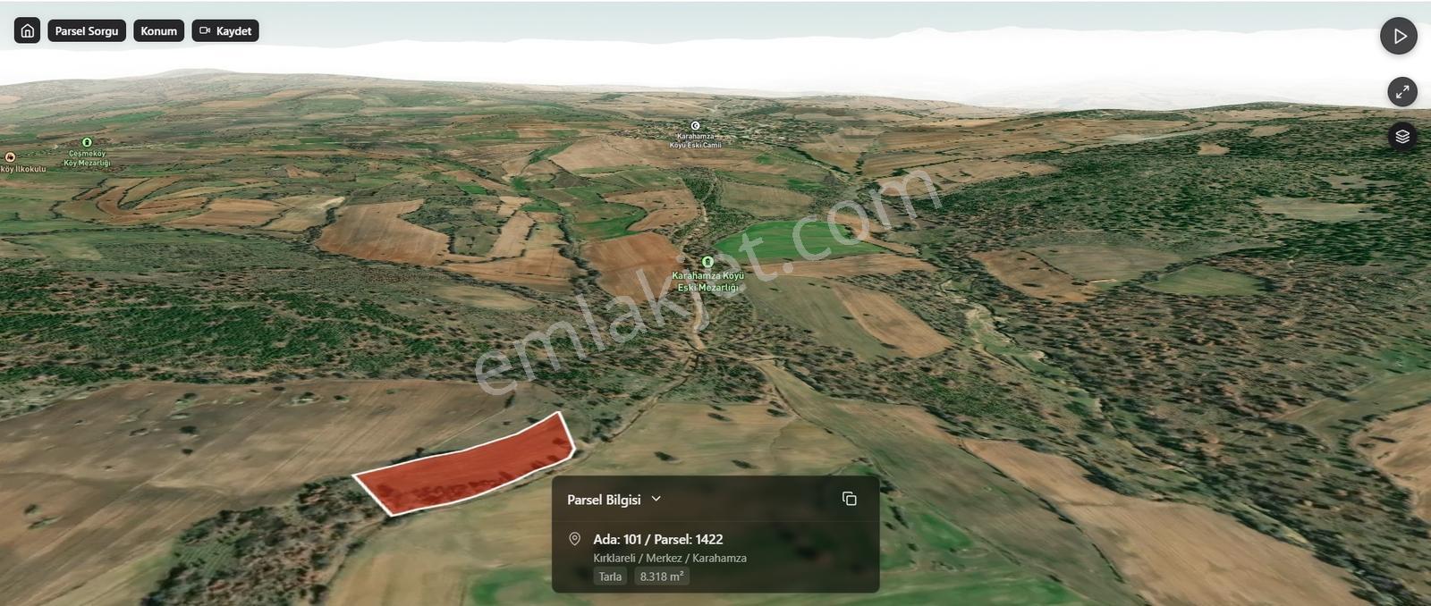 Karahamza'Da Geleceğe Yatırım: 8.000 M² Satılık Değerli Tarla