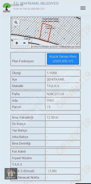 Yb Gayrimenkul Den Taşlıca Busem 250 M² 1/4 Hiseli Ticari Arsa — fotoğraf 7