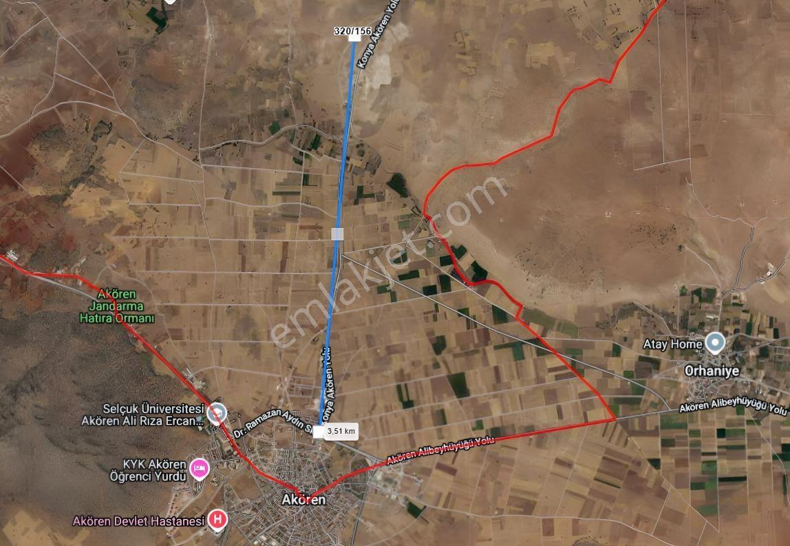 Konya Akören Yolu Üzerinde!!! Yola Cephe 1.785 M² Satılık Tarla — fotoğraf 4