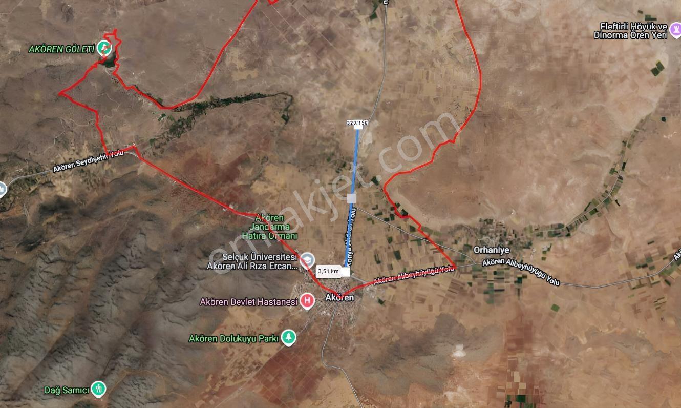Konya Akören Yolu Üzerinde!!! Yola Cephe 1.785 M² Satılık Tarla — fotoğraf 5
