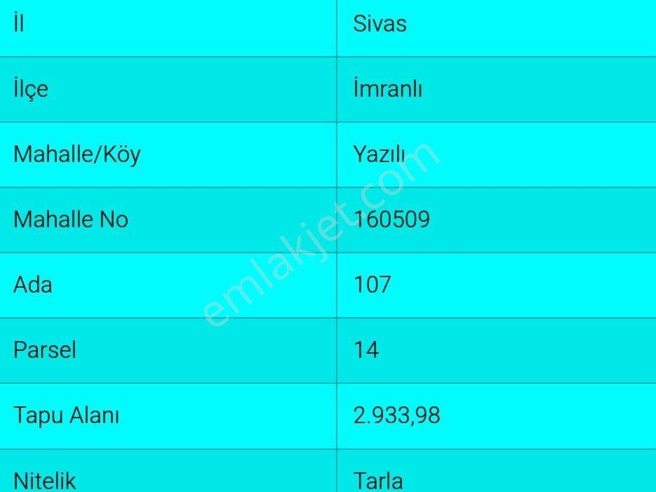 Karahan Emlaktan İmranlı Yazılı Köyünde 3 Dönüm Tarla Yatırımlık — fotoğraf 13