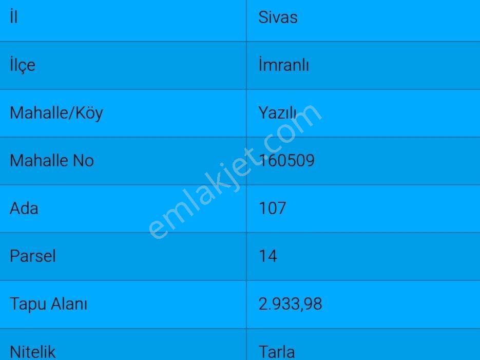Karahan Emlaktan İmranlı Yazılı Köyünde 3 Dönüm Tarla Yatırımlık — fotoğraf 15