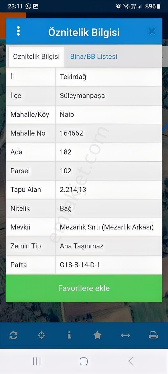 Kirazın Meşhur Olduğu Olduğu Naip Mah. Kiraz Bağ Satılık