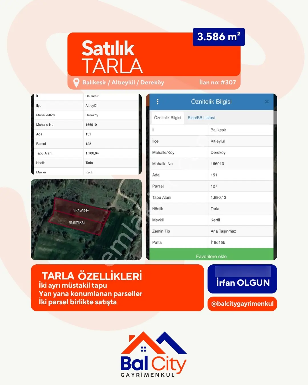 Balcity-Balıkesir Dereköyde Gölet Manzaralı 2 Parsel 3.586 M²