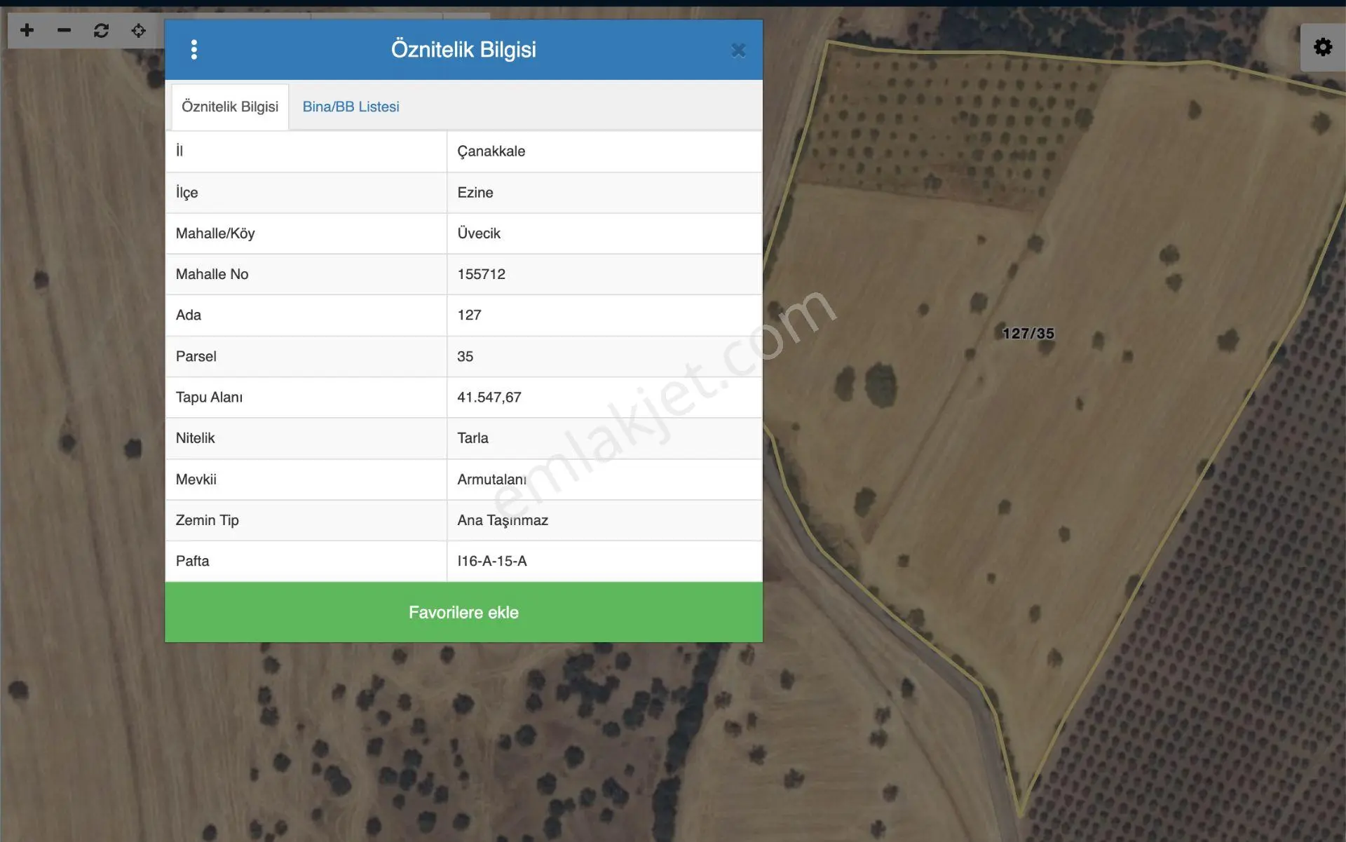 Çanakkale Ezine Üvecik Köyünde 41.547 M² Satılık Tarla — fotoğraf 8