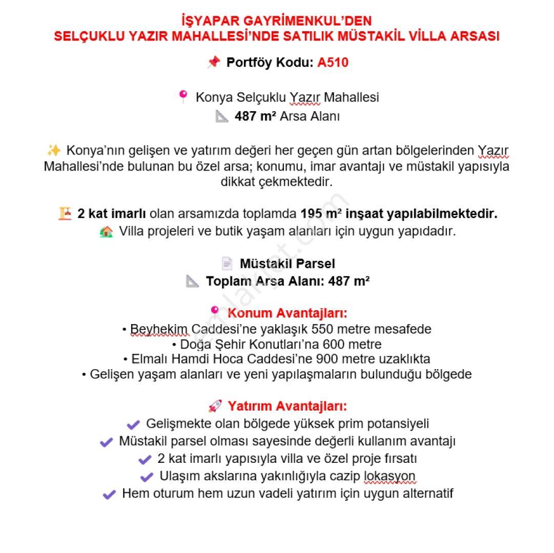 Selçuklu Yazır'da Müstakil Yanyana 2 Parsel Satılık Villa Arsası — fotoğraf 11
